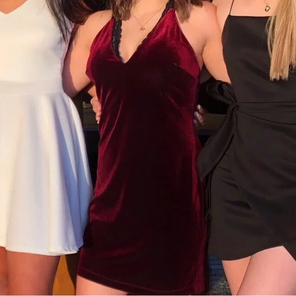 David’s bridal velvet red dress